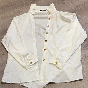 SHEIN Women's White Button-Down Shirt
